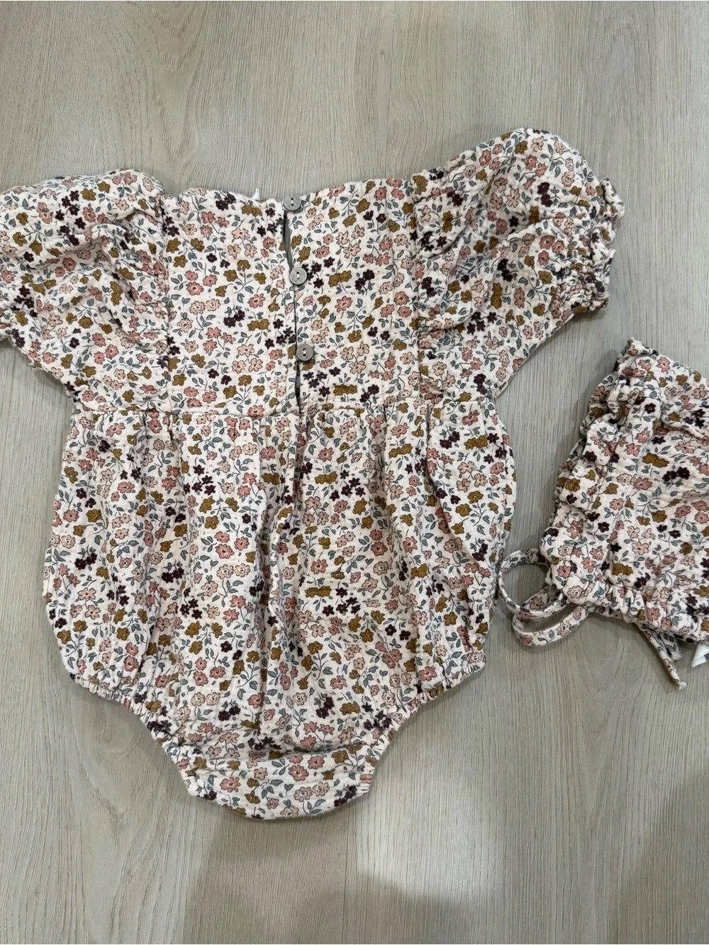 Quincy Mae Romper with Matching Bonnet